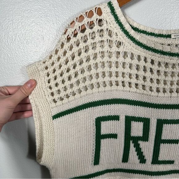 Mother Be Square “Fresh” Boho Crochet Open Knit Pullover Sweater Top Size Small - Picture 5 of 15